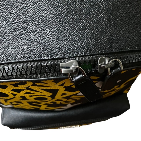 New Authentic Michael Kors Backpack Black with yellow letters Unisex - Picture 4 of 11